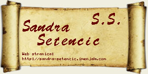 Sandra Setenčić vizit kartica